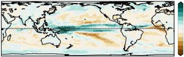 Spatial pattern of precipitation minus evaporation changes